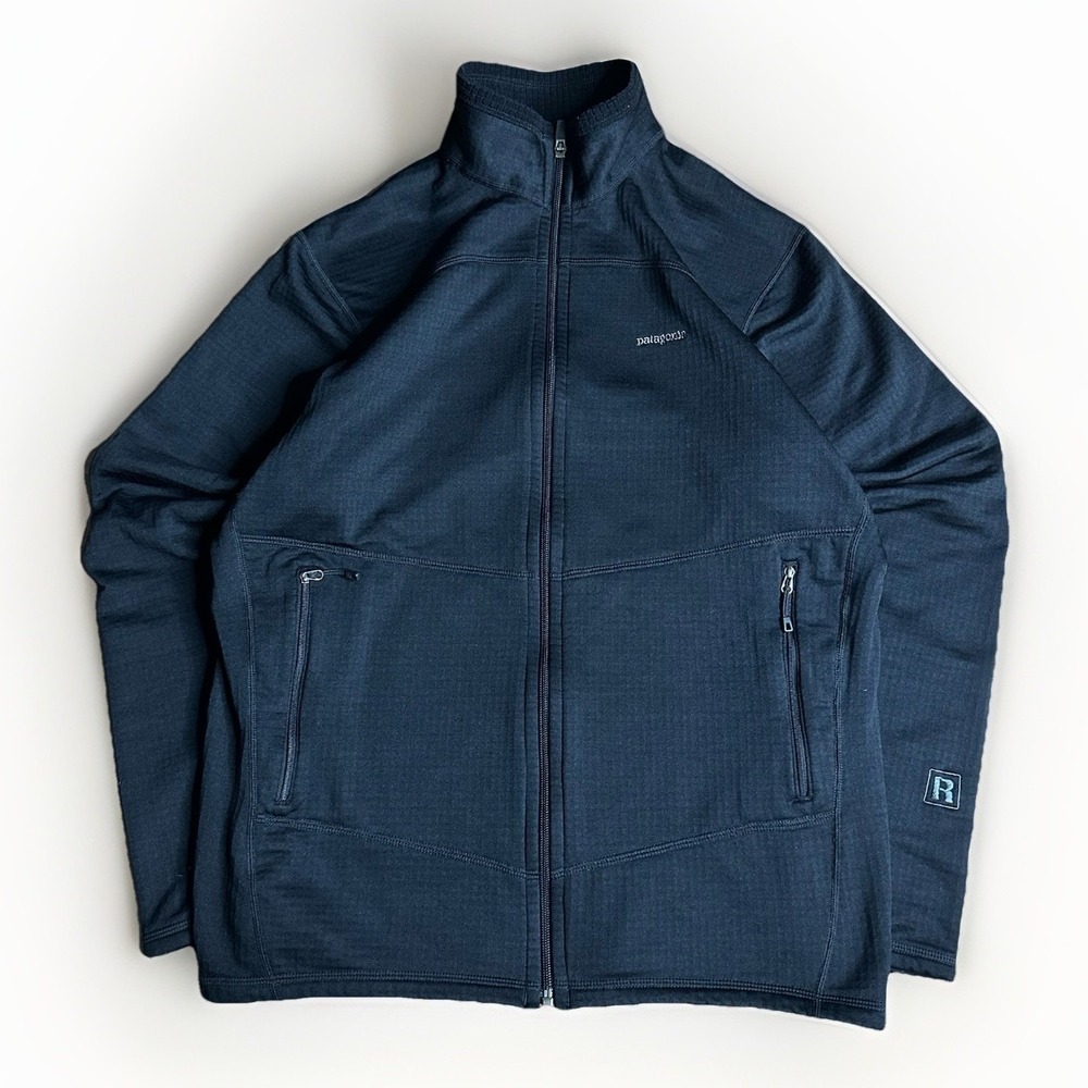Patagonia Regulator R2 TechFace Jacket Men XL Black Full Zip Grid Fleece Outdoor
